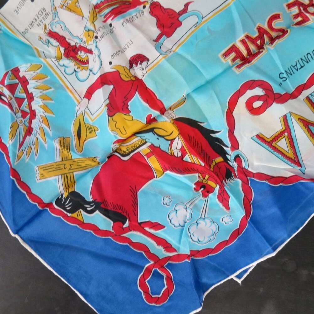 Vintage MONTANA Scarf Vintage 1950s Travel Souvenir women's gift